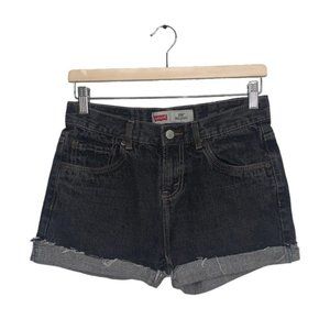 Levi’s 550 Cutoff Denim Shorts Black Faded  High Waisted Relaxed Women’s Size 29